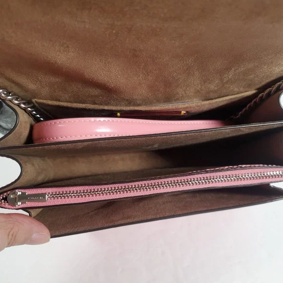 NWT Coach Klare Crossbody Bag In Signature Leather CDA97 Silver/pink - Picture 7 of 10